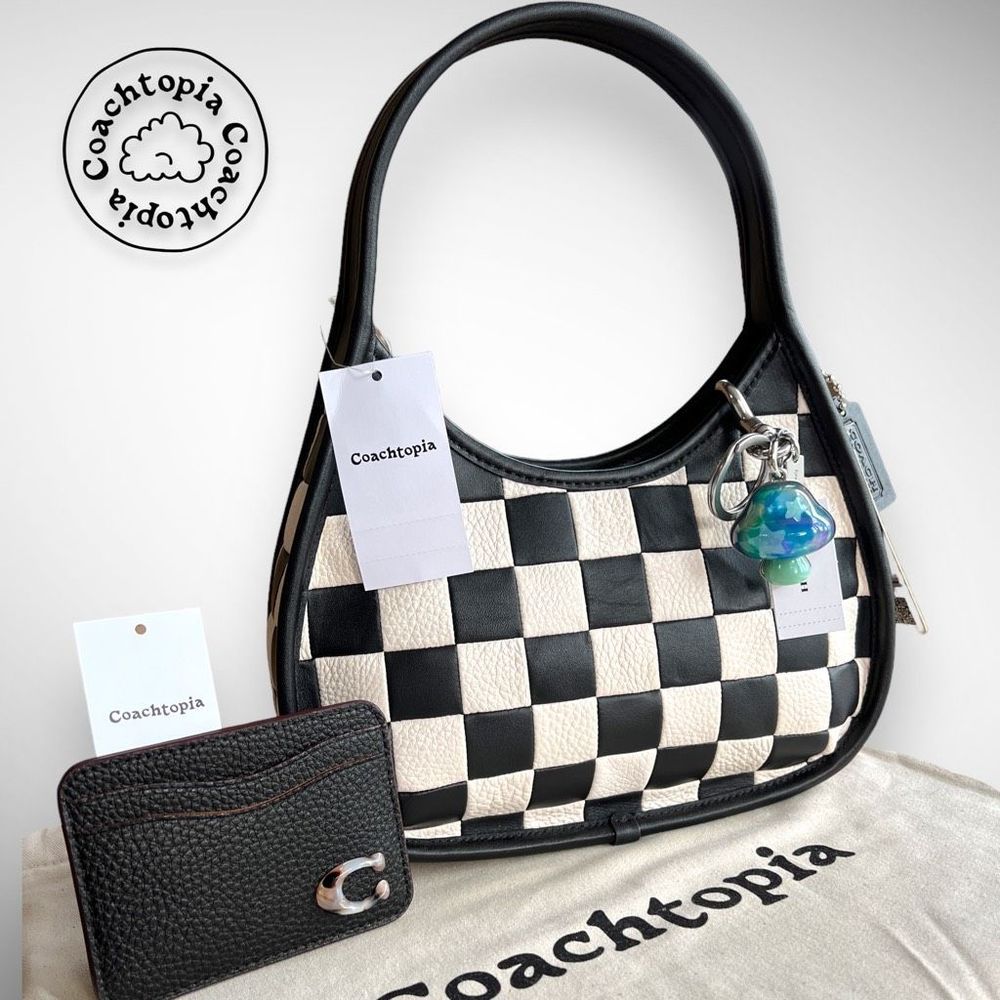 🚫SOLD🚫 Coachtopia Ergo Upcrafted Set: Shoulder Bag, Card Case, ‘Shroom Charm - Picture 1 of 17